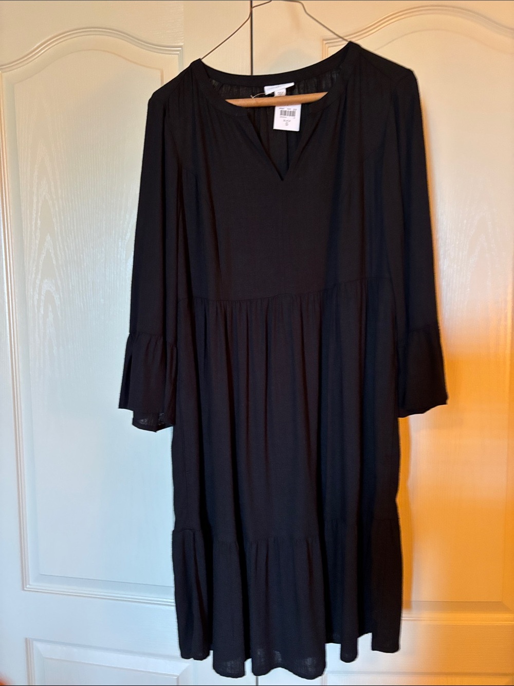 J. Jill Black Long-Sleeve Relaxed Shift Dress